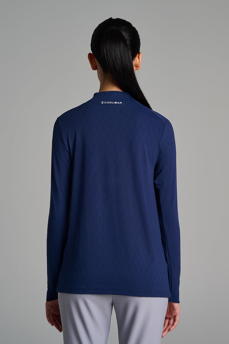 Women's Arabella Golf Quarter-Zip | Navy Diamond Jacquard