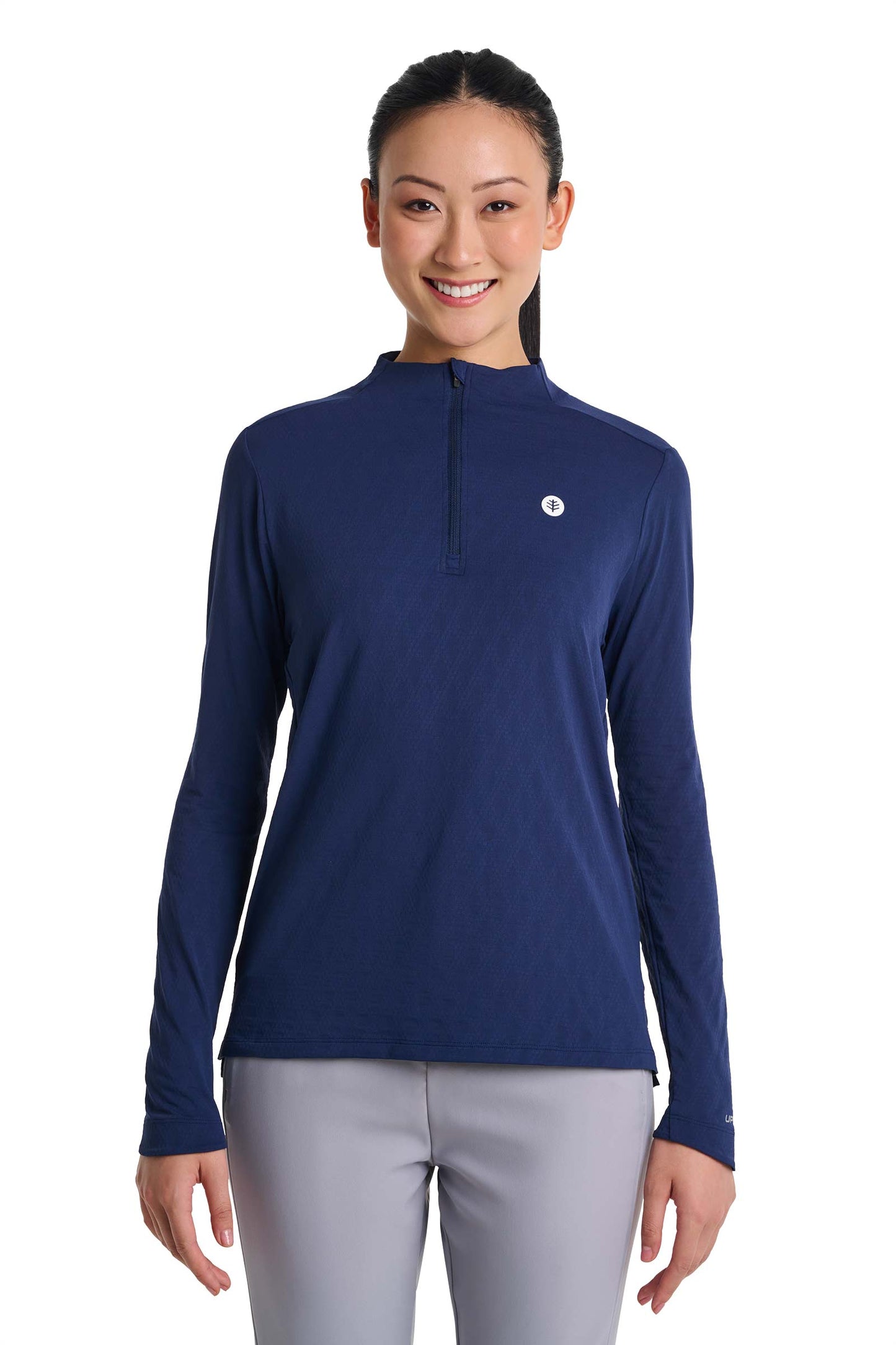 Women's Arabella Golf Quarter-Zip | Navy Diamond Jacquard