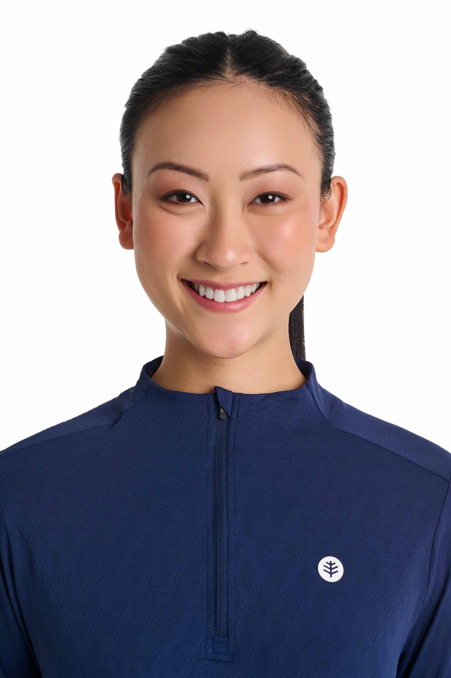 Women's Arabella Golf Quarter-Zip | Navy Diamond Jacquard