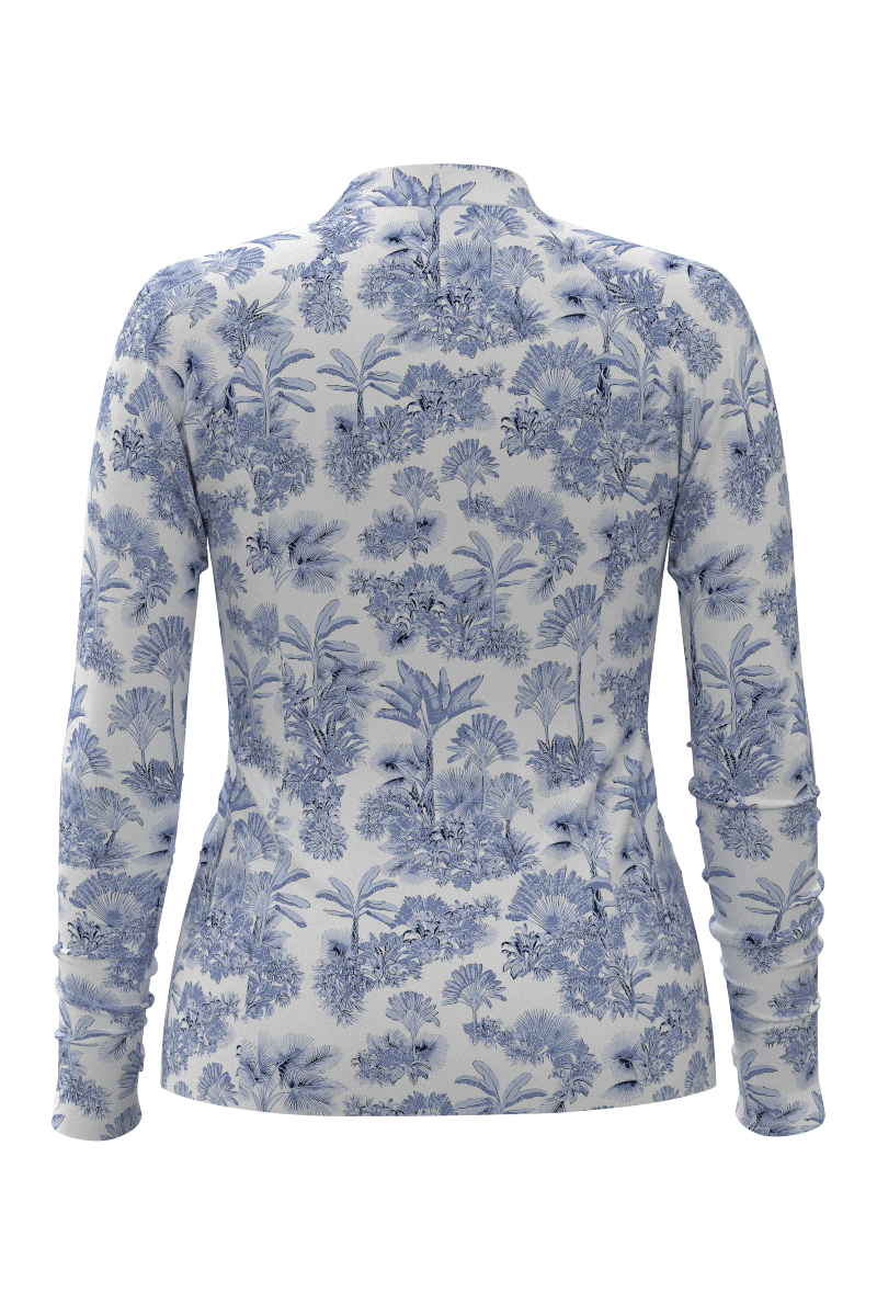 Women's Escalante Zip Rash Guard | Periwinkle Isla Bonita