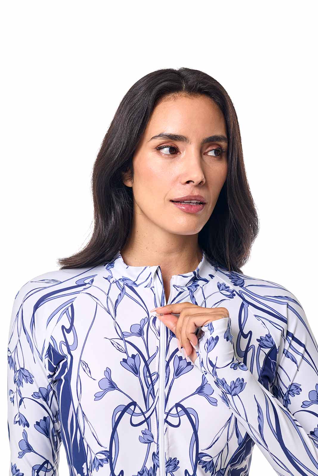 Women's Escalante Zip Rash Guard | Future Dusk Colorblock