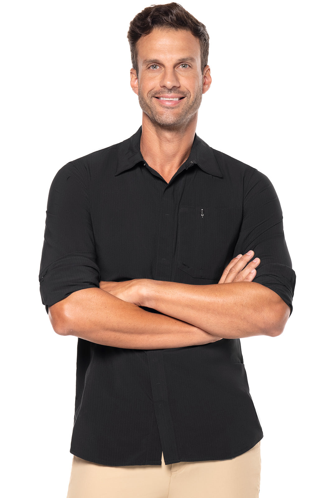 Men's Fiera Smart Shirt | Black Shadow Stripe| Core