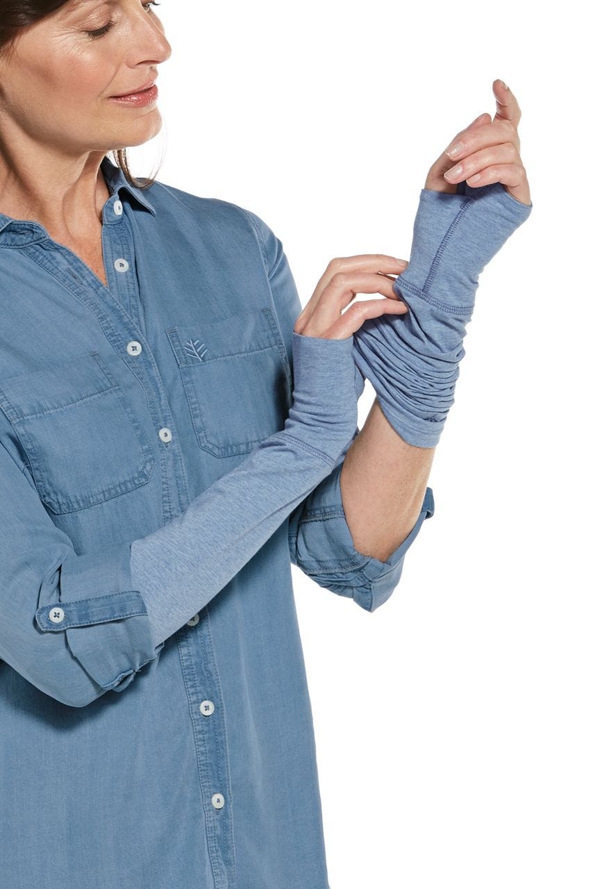 Women's LumaLeo Sun Sleeves | Light Blue Heather | Core
