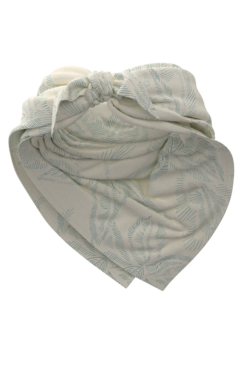 Unisex Sanibel Everyday Beach Bandana | Vanilla Embroidered Leaves
