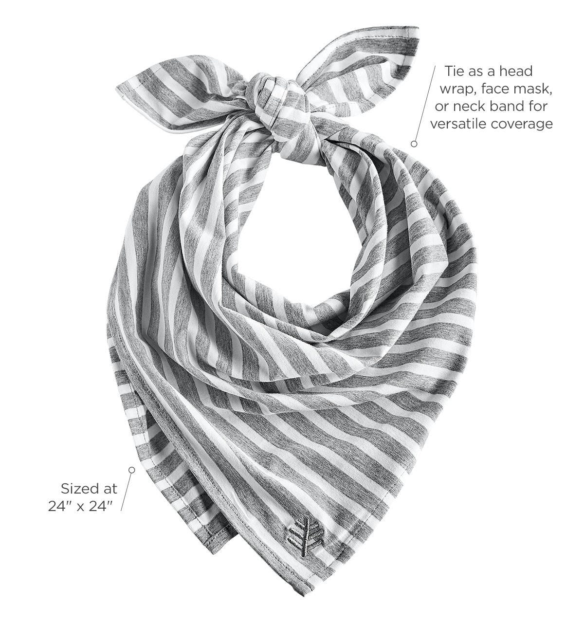 Unisex Sanibel Everyday Beach Bandana | Grey/White Stripe