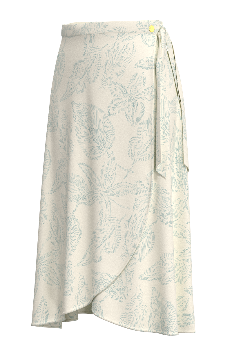 Women's Isla Convertible Wrap | Vanilla Embroidered Leaves