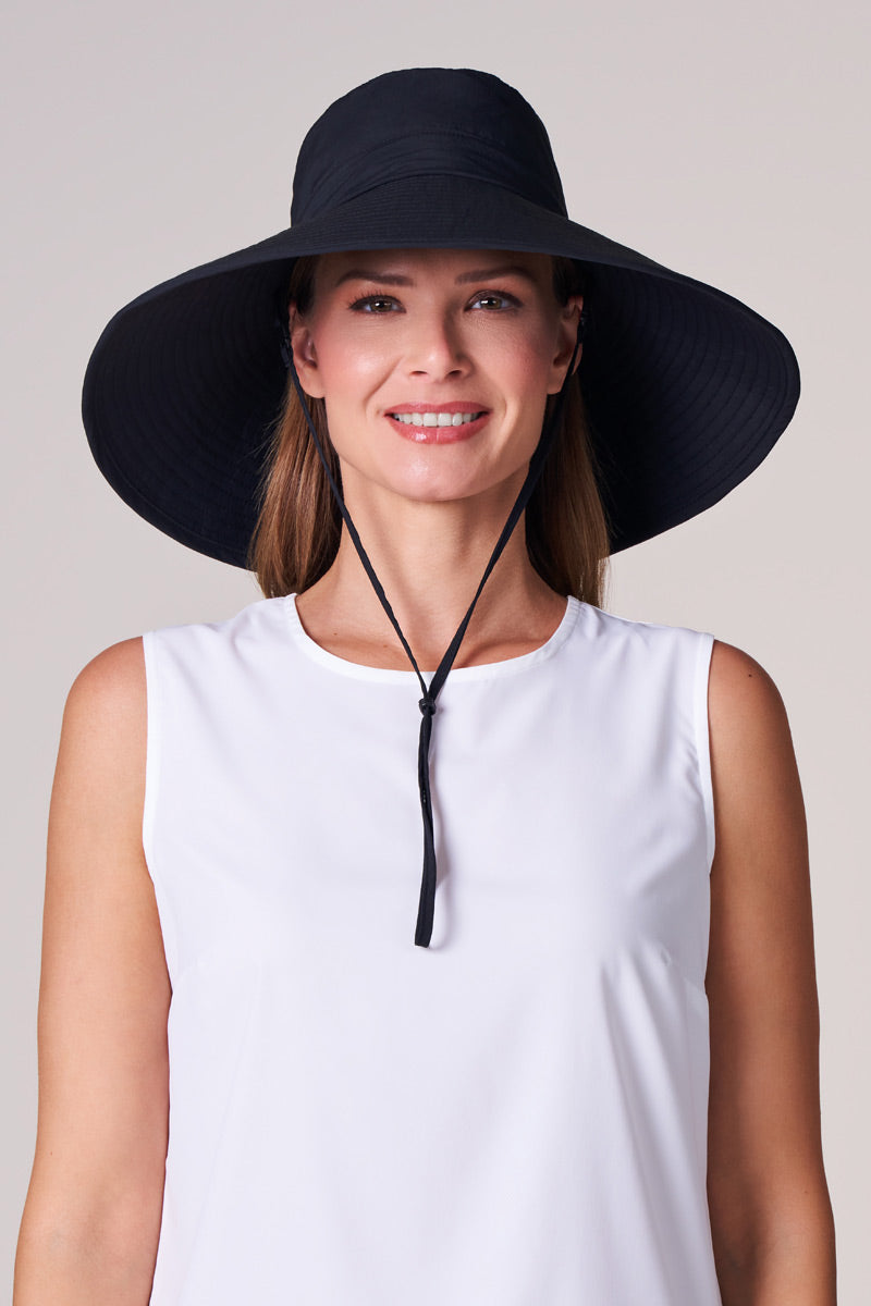 Women's Cyd Travel Beach Hat | Black