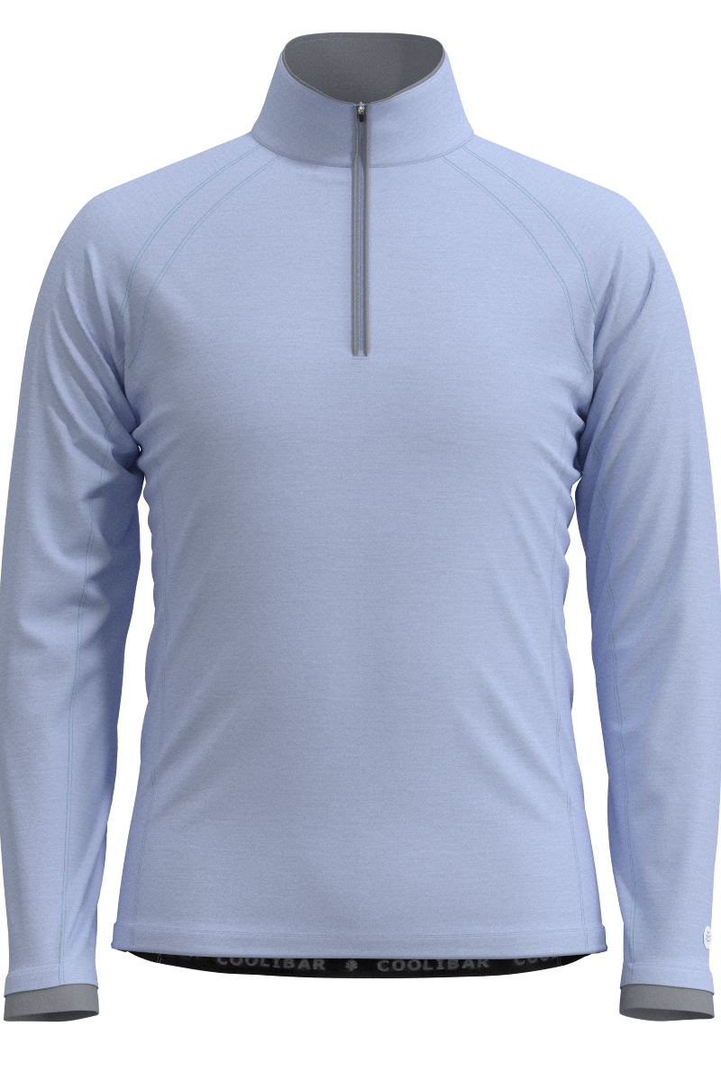 Men's Ultimate Half-Zip Rash Guard | Periwinkle Line Texture
