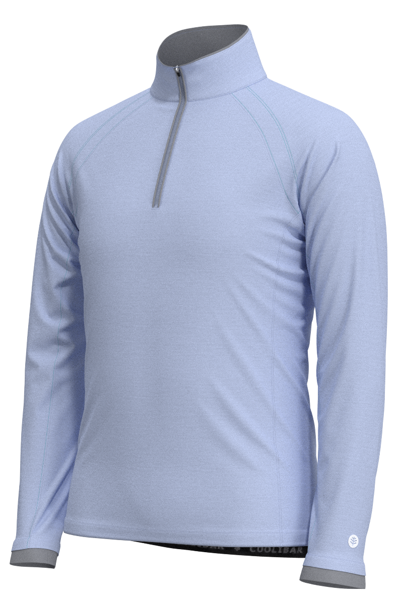 Men's Ultimate Half-Zip Rash Guard | Periwinkle Line Texture