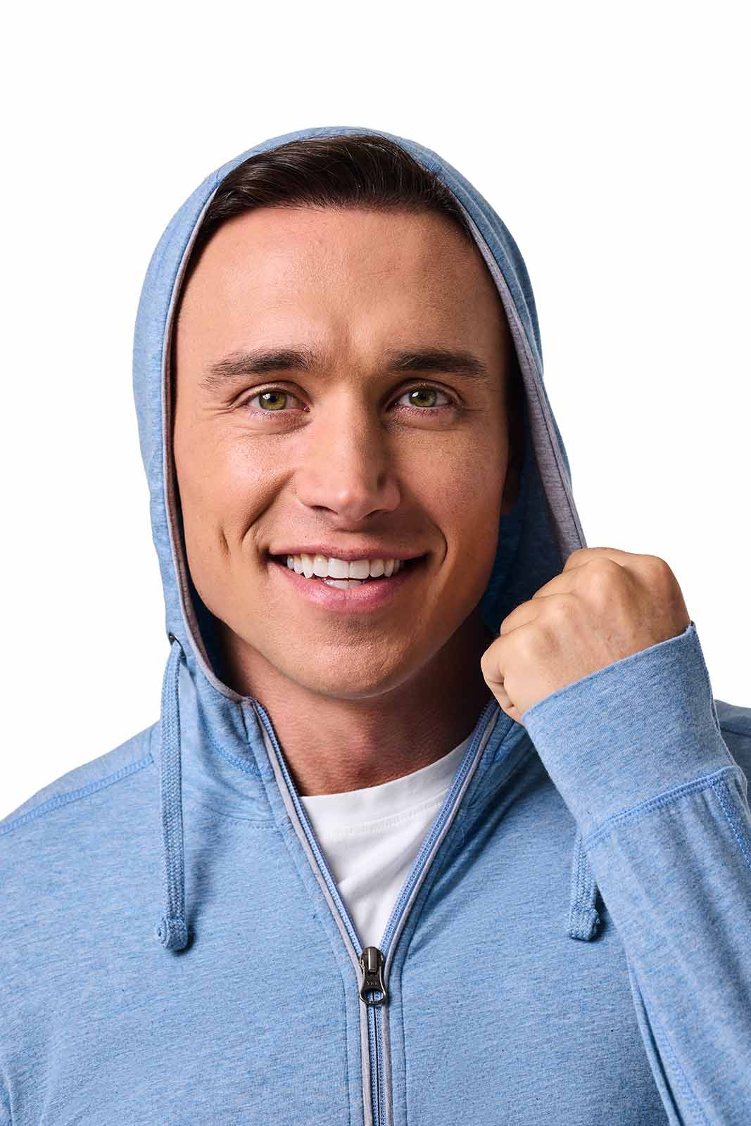 Men's LumaLeo Zip-Up Hoodie | Light Blue Heather