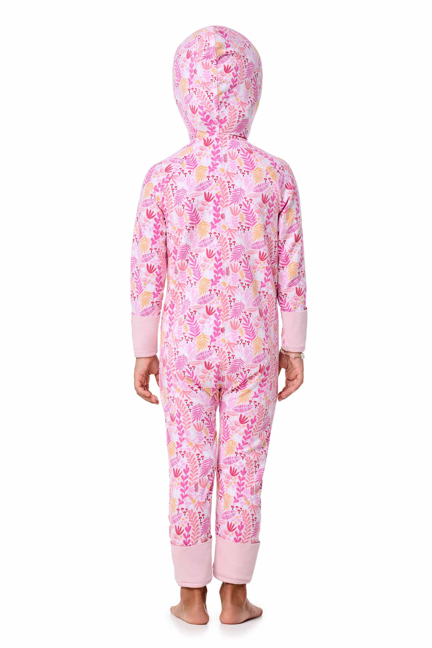 Kid's LumaLeo 360 Coverage Bodysuit | Soft Pink Blooming Forest