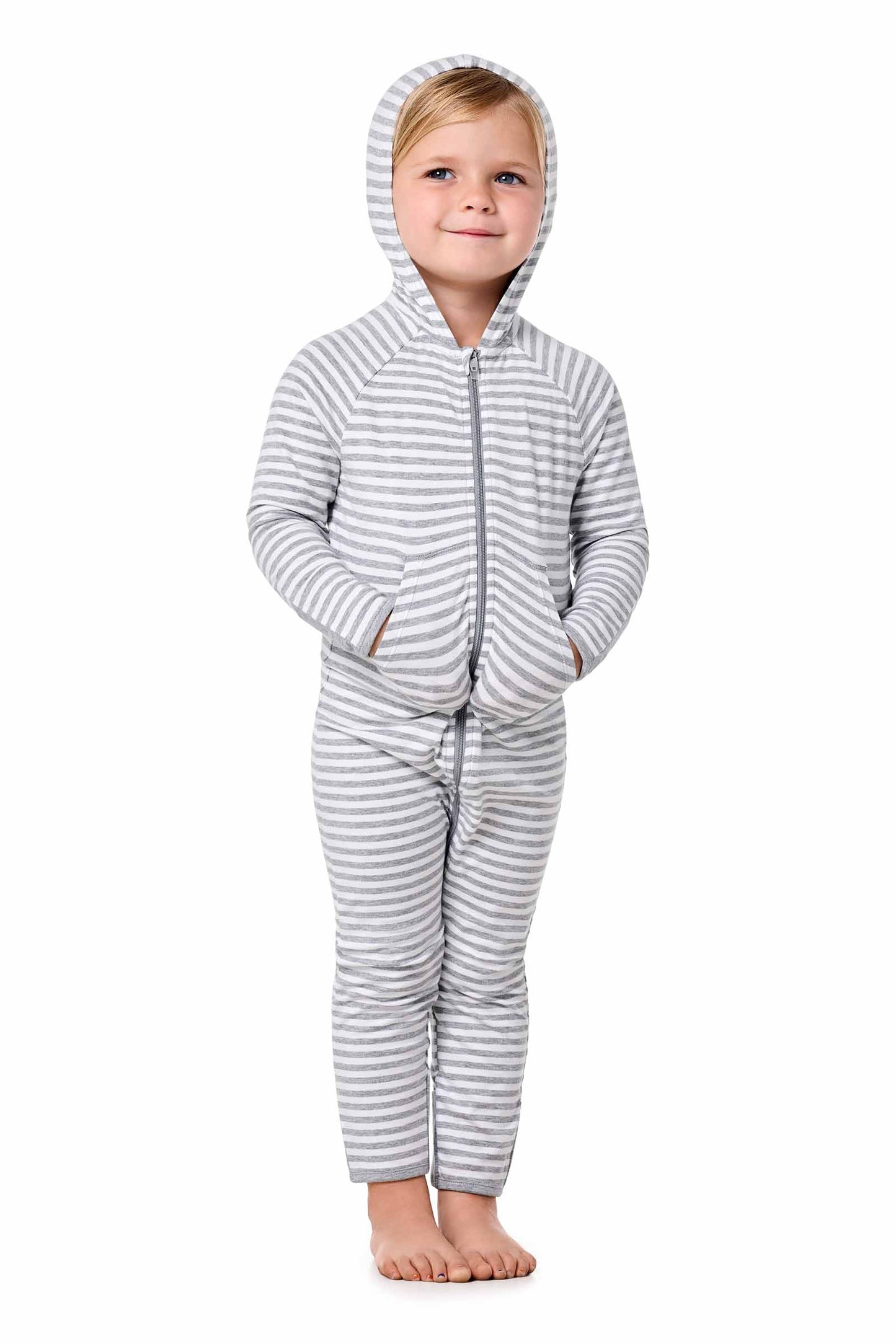 Kid's LumaLeo 360 Coverage Bodysuit | Grey/White