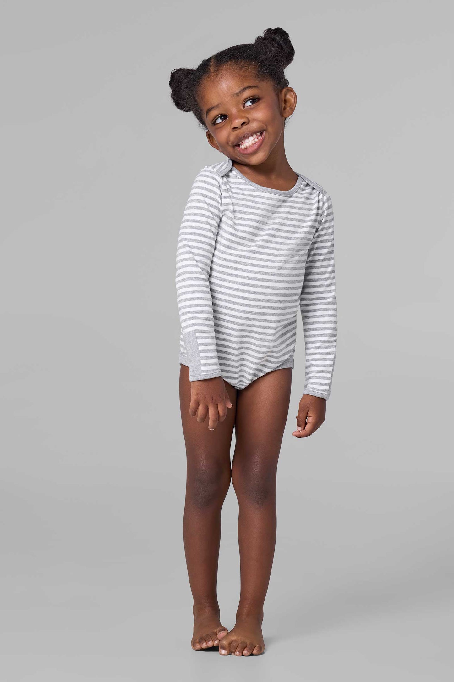 Kid's LumaLeo Bodysuit | Grey/White