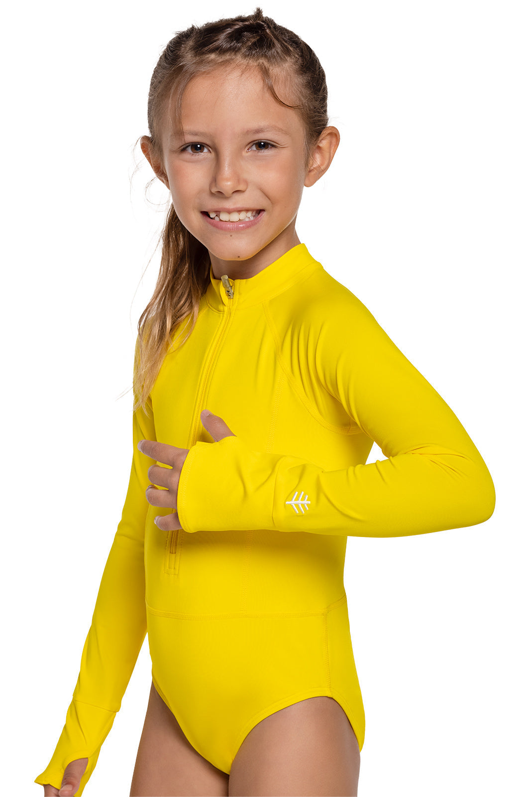 Kid's Koko Long Sleeve Swimsuit | Bold Yellow