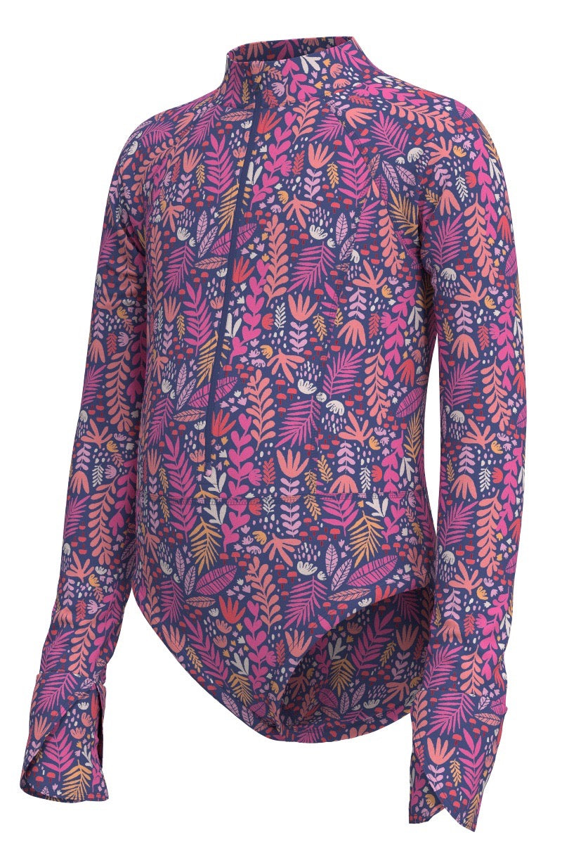 Kid's Koko Long Sleeve Swimsuit | Future Dusk Blooming Forest