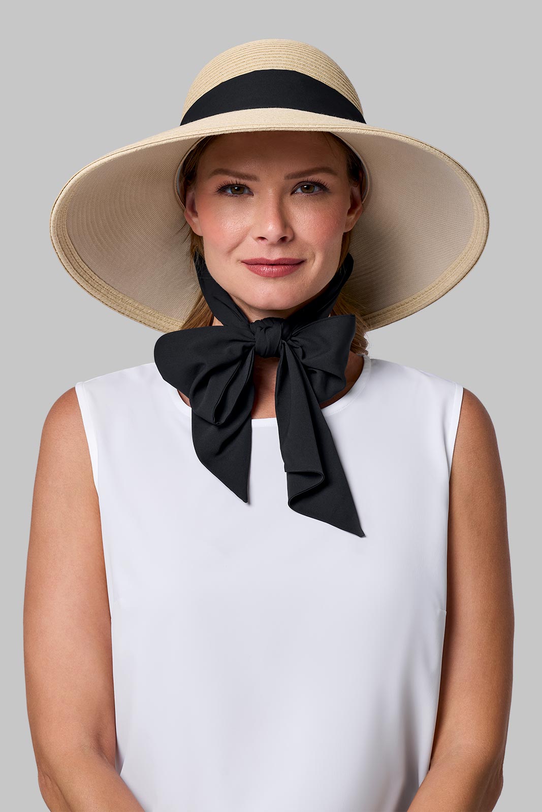 Women's Stella Scarf Detail Hat | Natural/Black/White