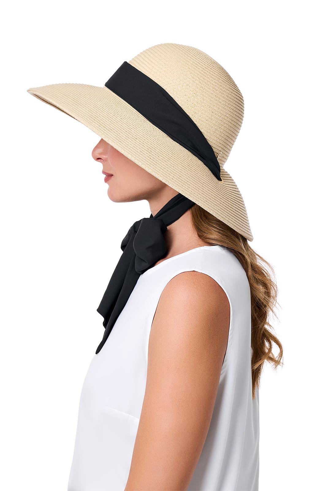 Women's Stella Scarf Detail Hat | Natural/Black/White