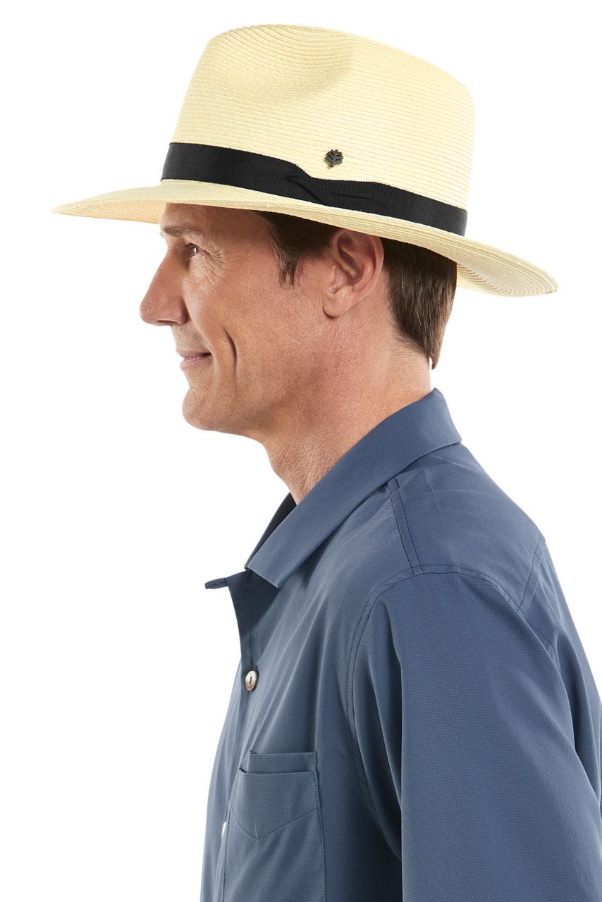 Unisex Peyton Panama Style Fedora | Ivory/Black