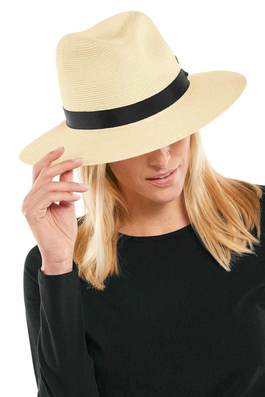 Unisex Peyton Panama Style Fedora | Ivory/Black