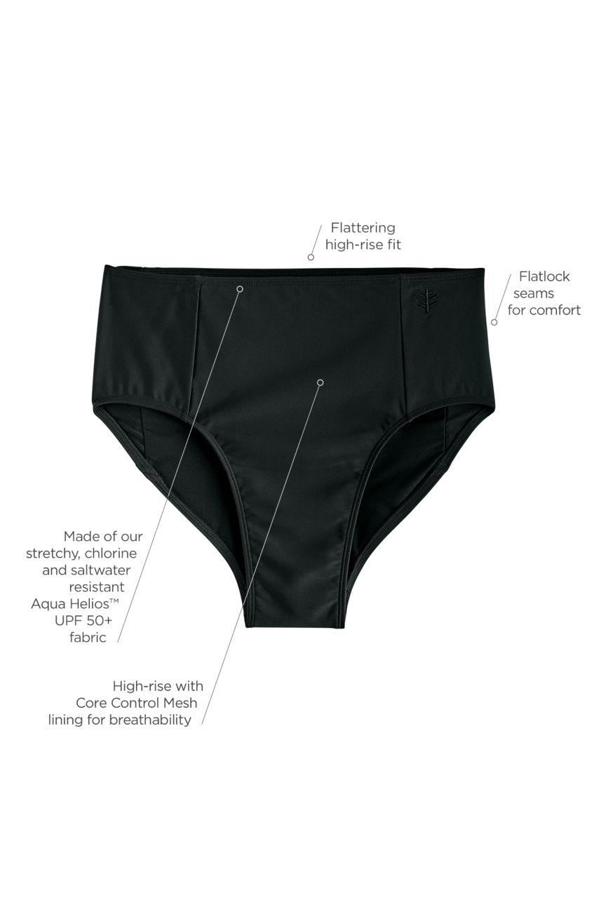 Women's Medley High-Rise Core Control Swimming Bottoms | Black