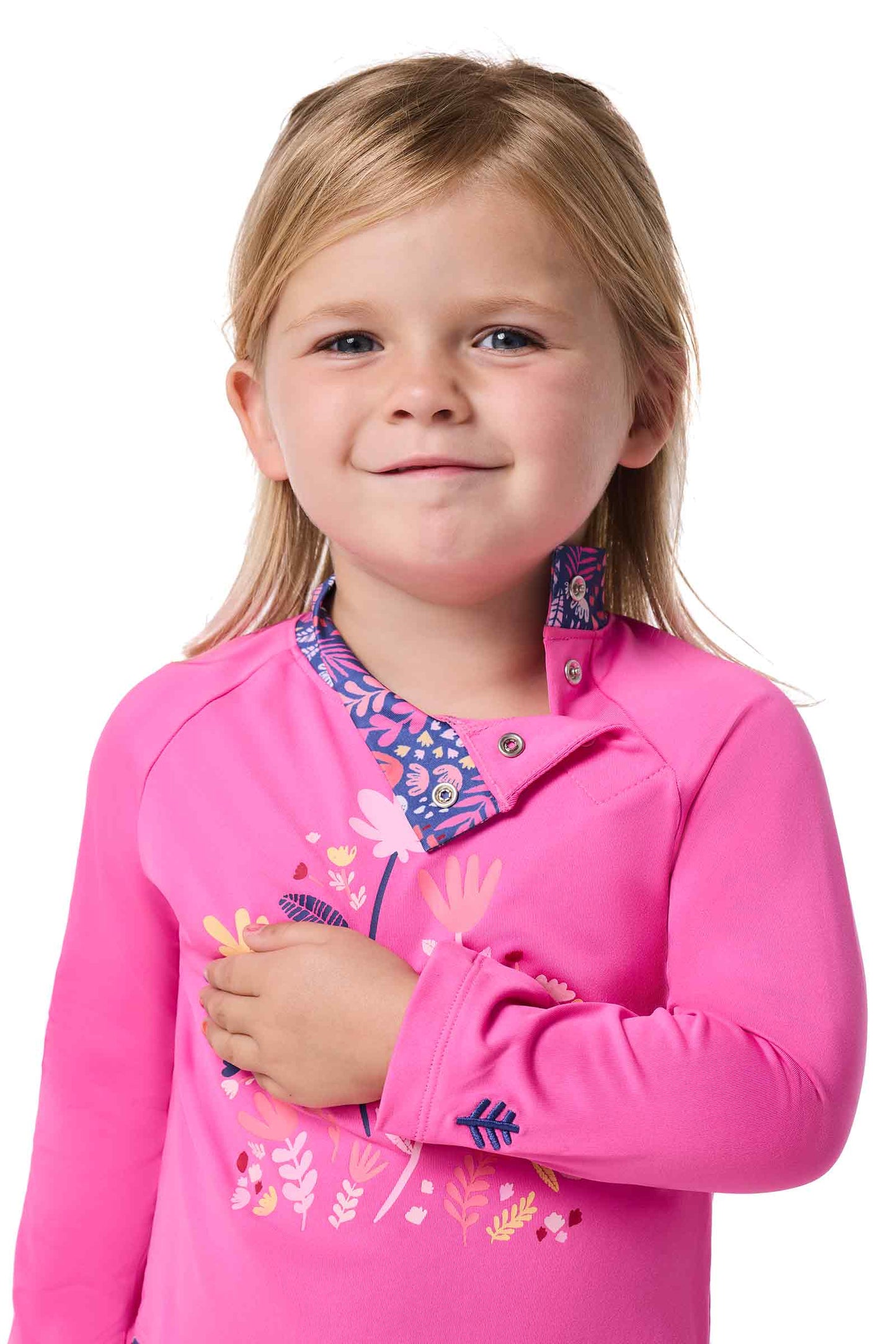 Kid's Guppy Ruffle Rash Guard Set | Tulip Pink Blooming Forest
