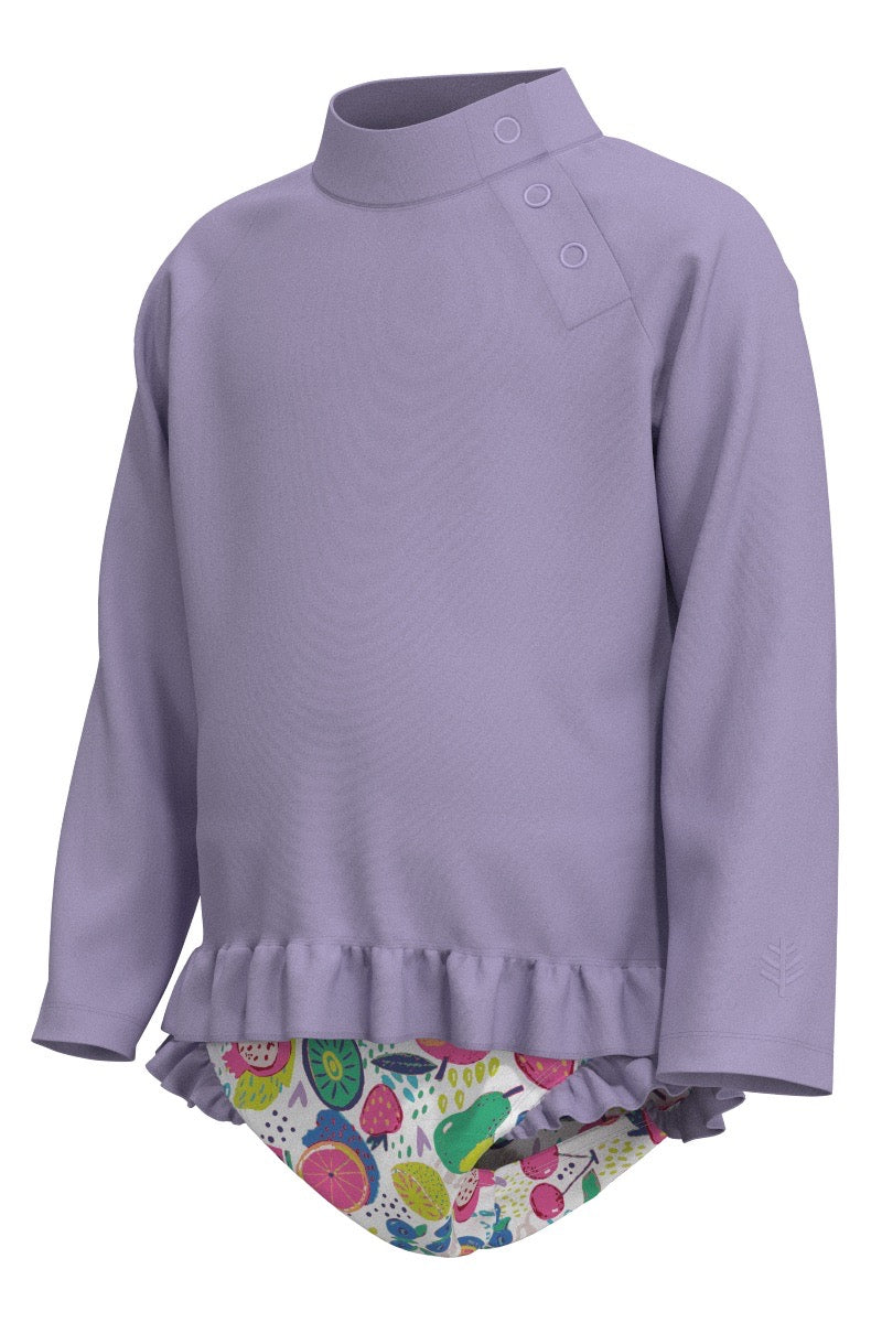 Kid's Guppy Ruffle Rash Guard Set | Lavendula Colorblock