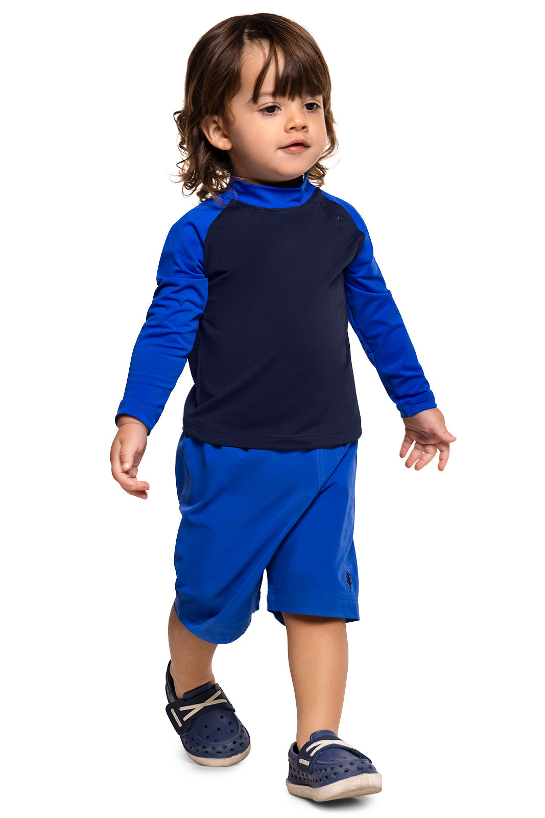 Kid's Island Rash Guard Set | Navy Colorblock