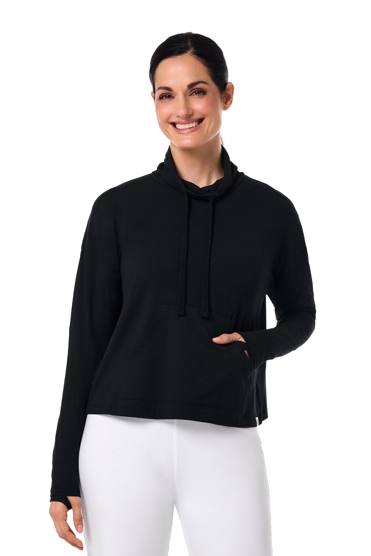 Women's Solana Mock Neck Pullover | Black