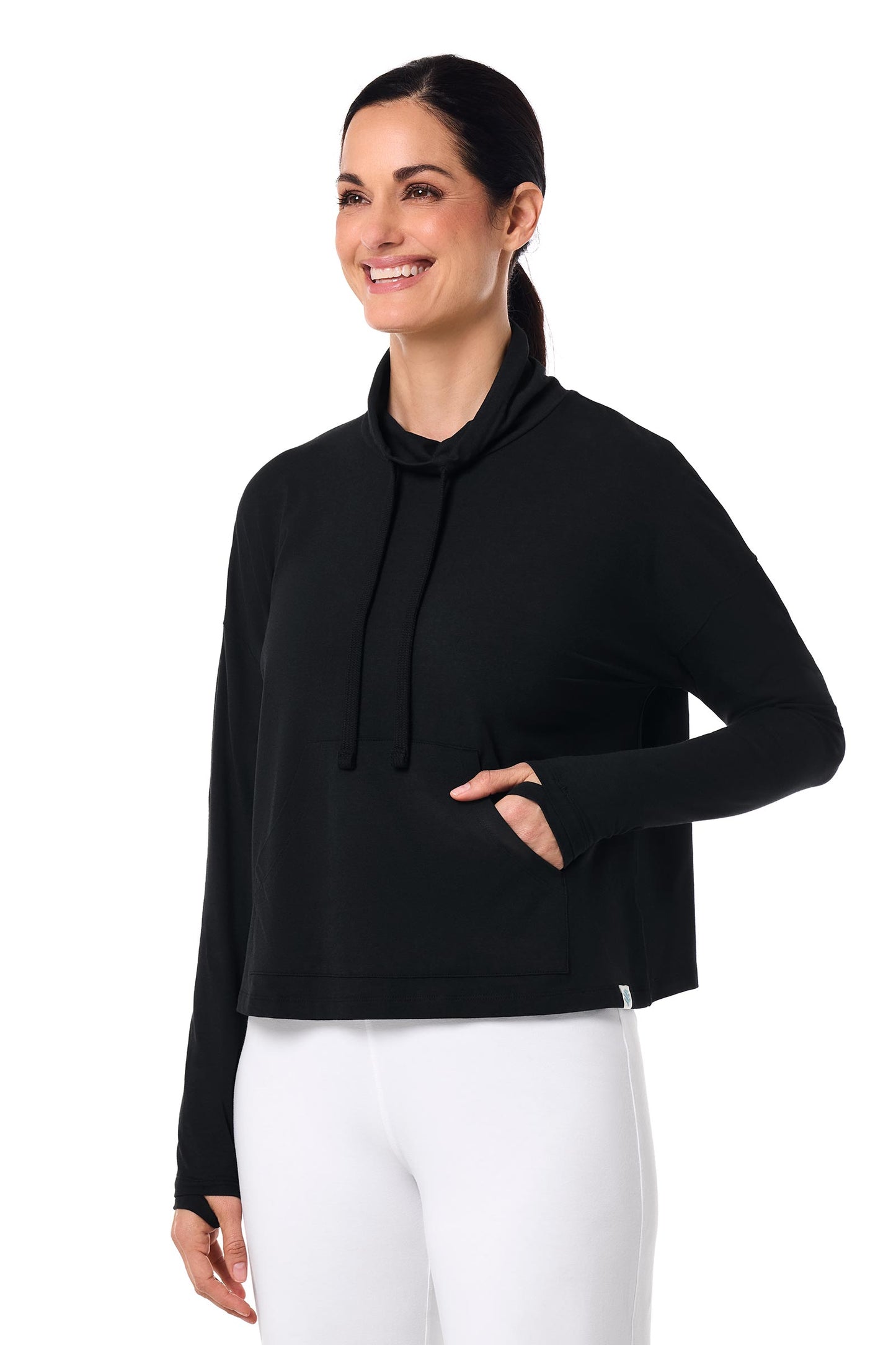 Women's Solana Mock Neck Pullover | Black