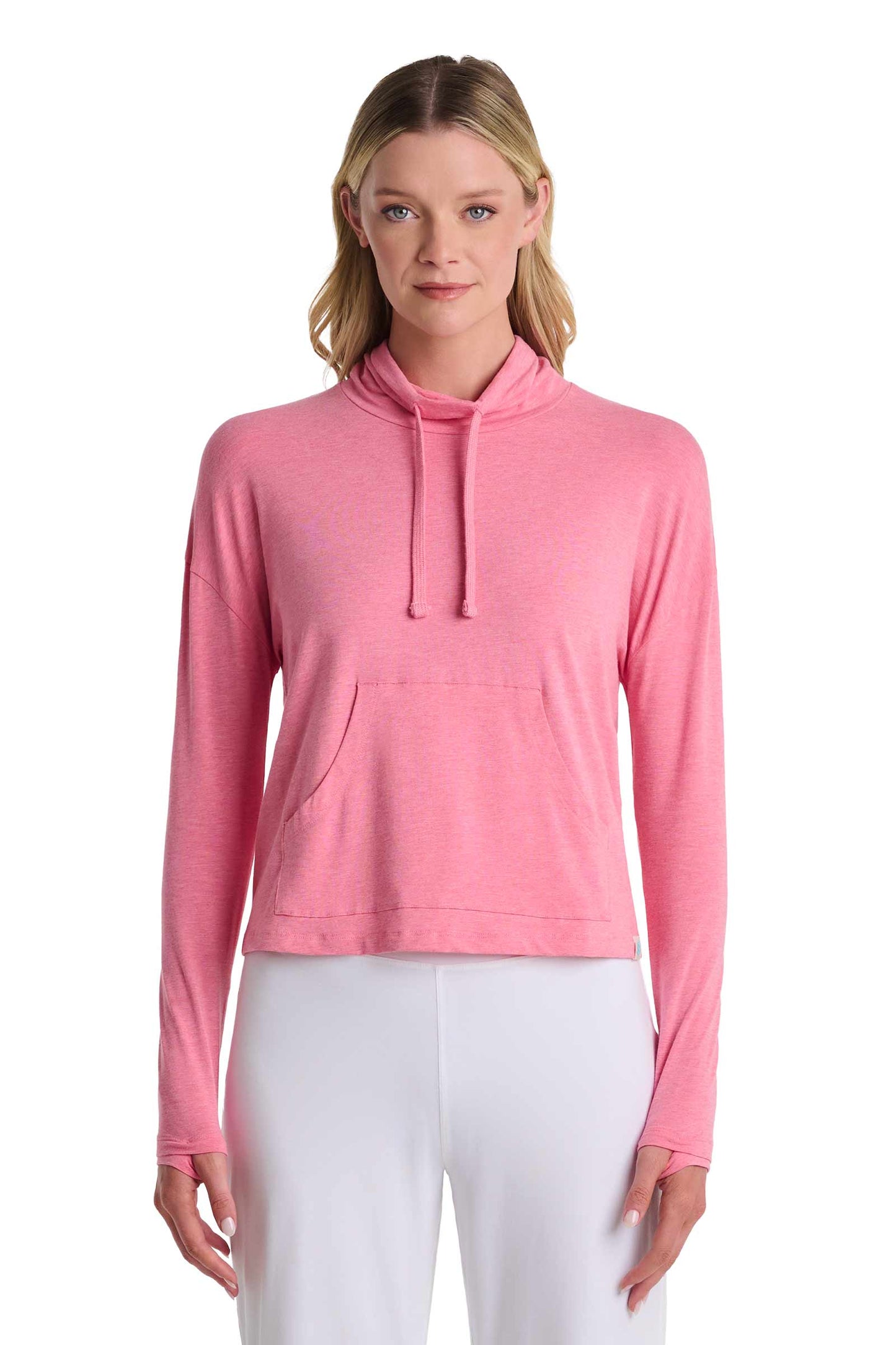 Women's Solana Mock Neck Pullover | Flamingo Pink Heather