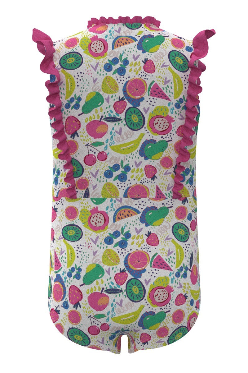 Kid's Angelfish Ruffle Swimsuit | White