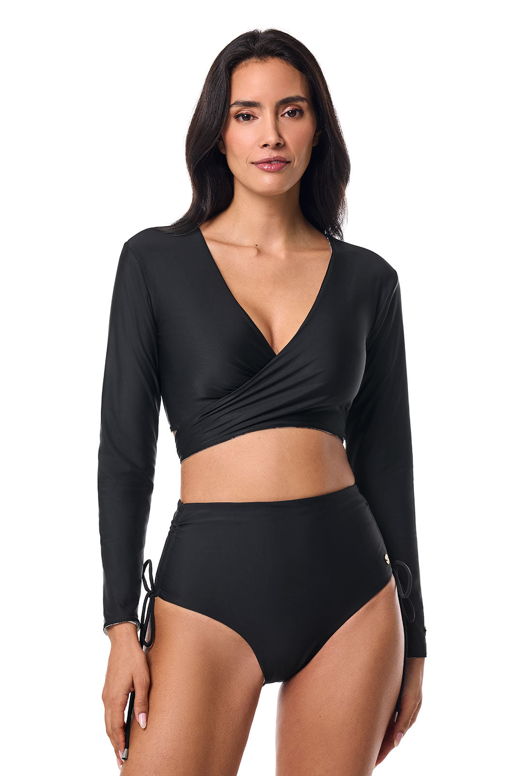 Women's Sunny Isles Reversible Wrap Shrug | White/Black Perfect Peony Reversible