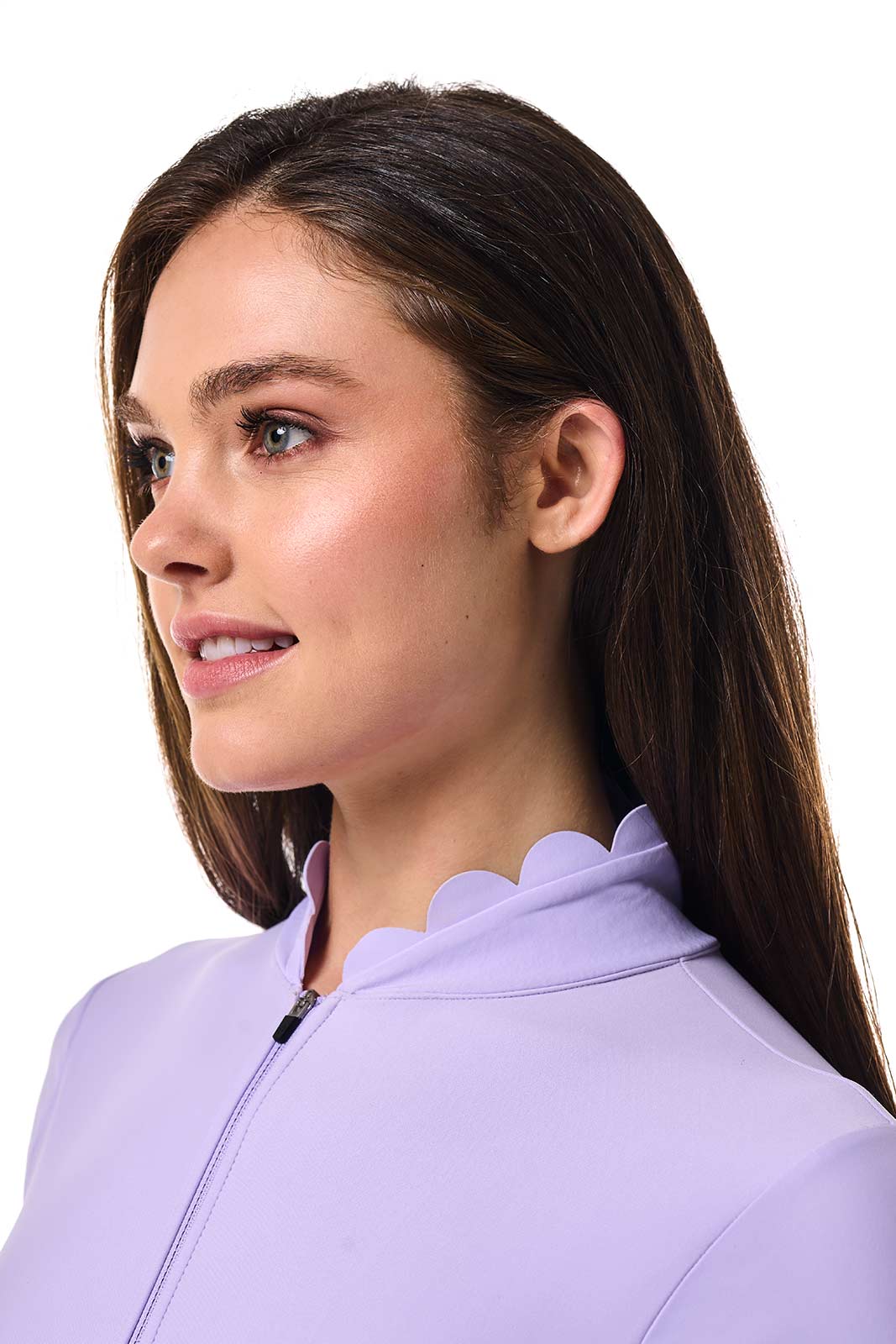 Women's Great Star Scallop Long Sleeve Swimsuit | Lavendula