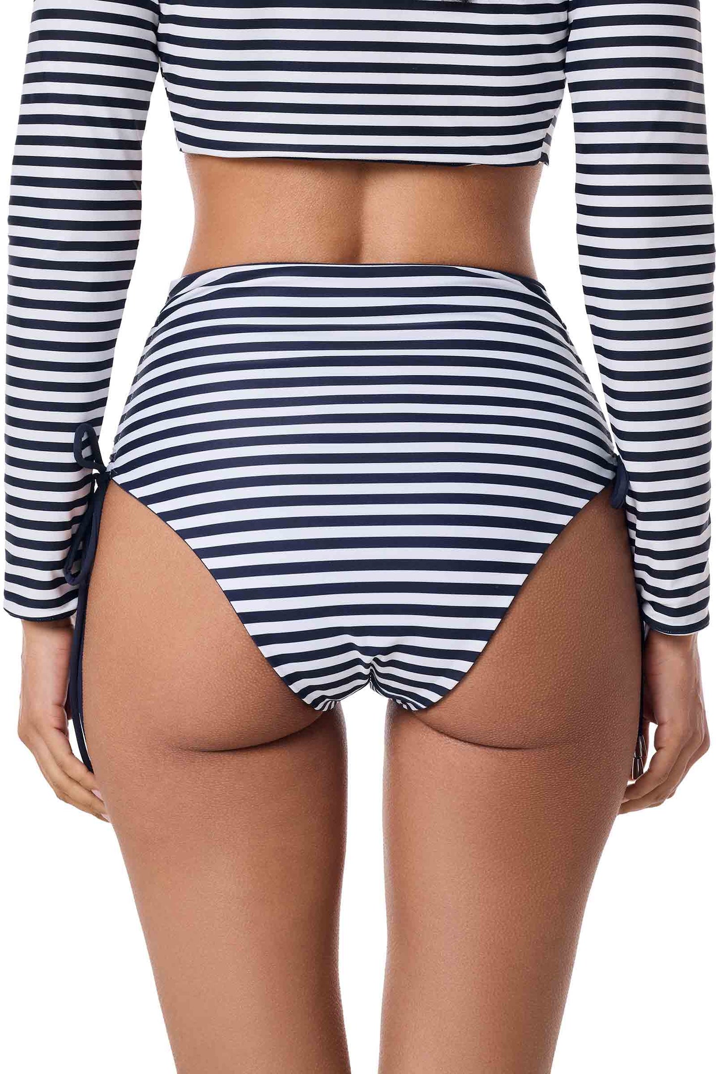 Women's Myrtle Reversible Ruche Adjustable Swim Bottoms | Navy Reversible