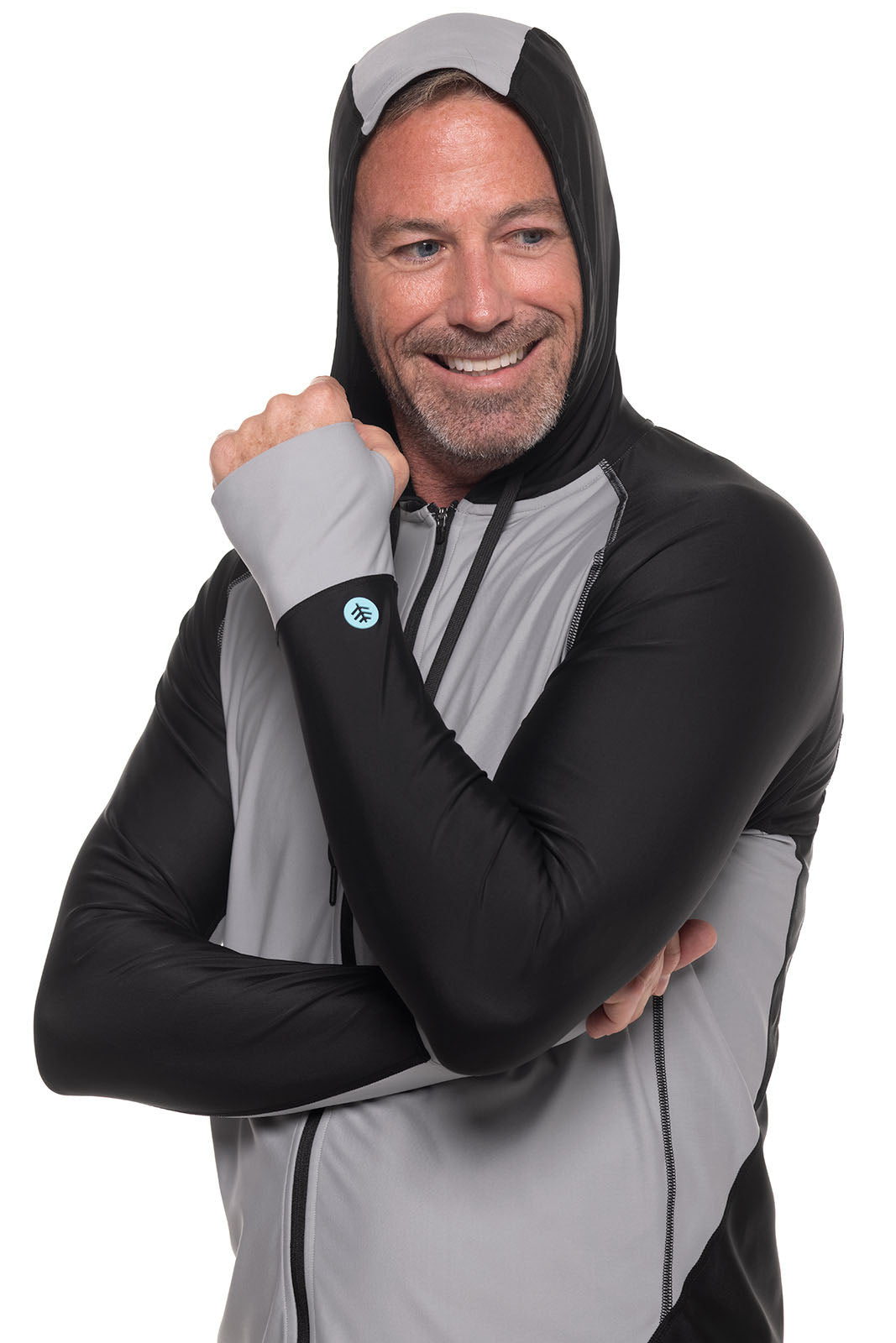 Men's Ocala Swim Hoodie | Black Colorblock