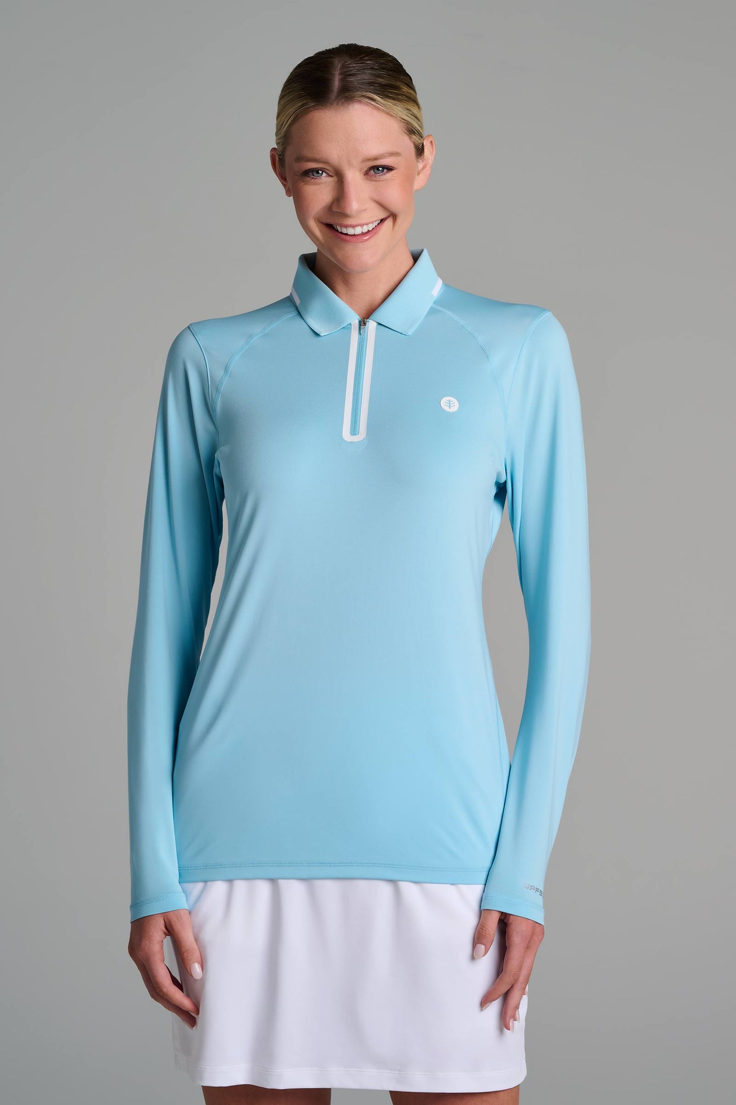 Women's Victory Lap Long Sleeved Golf Polo | Arctic Blue