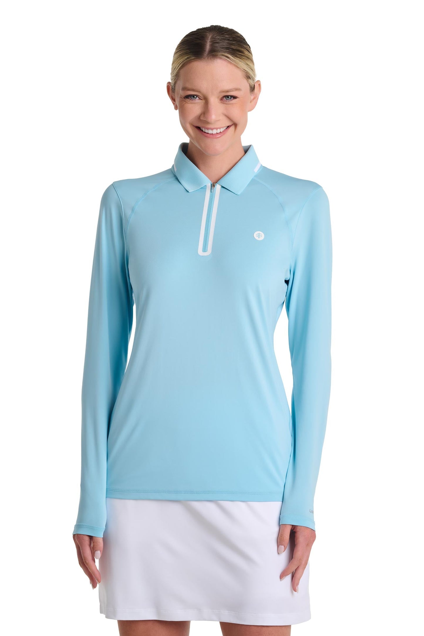 Women's Victory Lap Long Sleeved Golf Polo | Arctic Blue