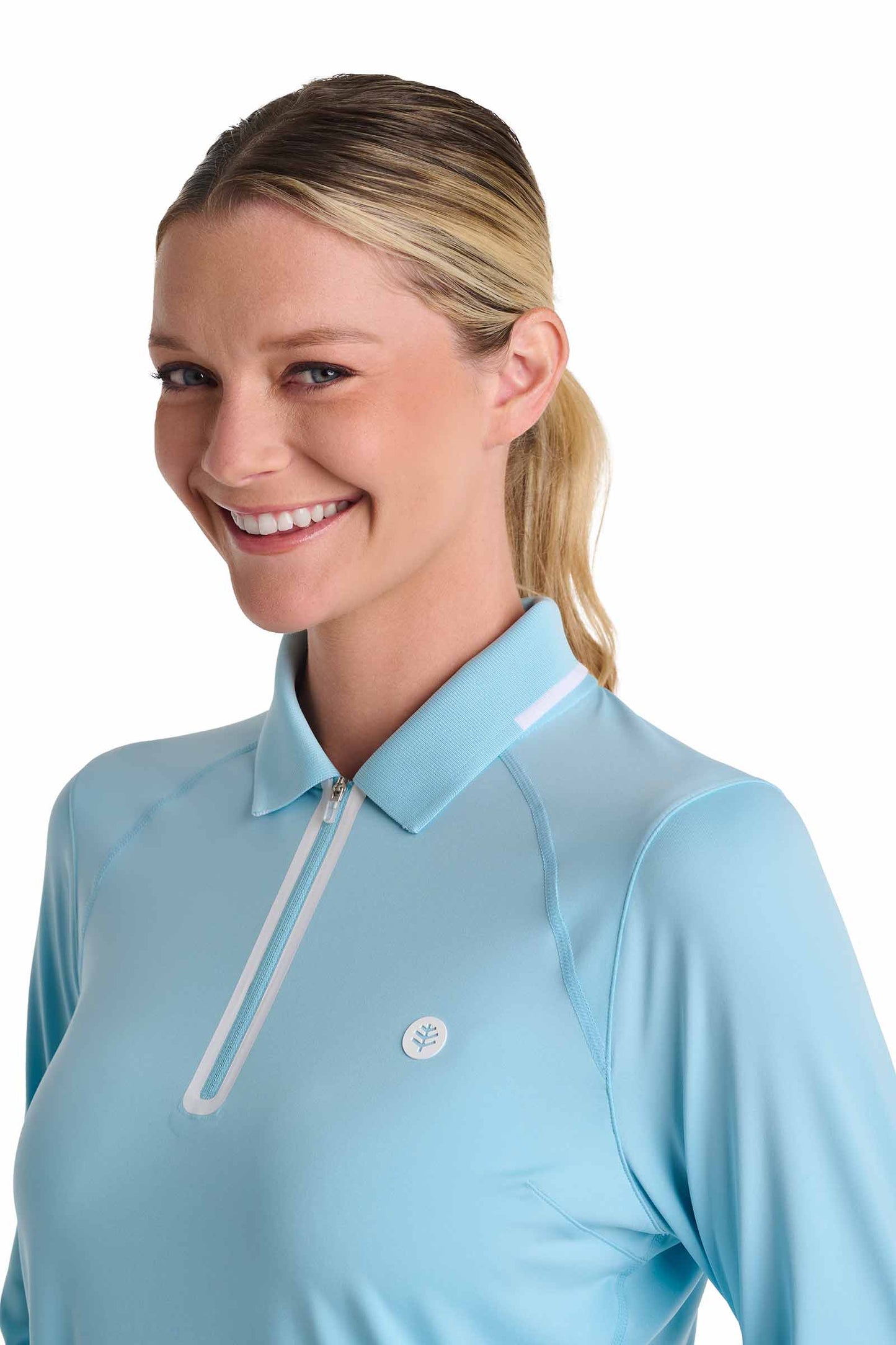 Women's Victory Lap Long Sleeved Golf Polo | Arctic Blue