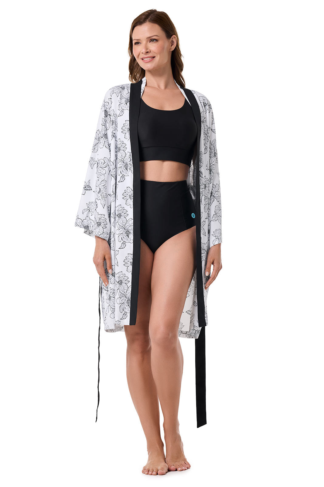 Women's Siesta Key Kijama | White/Black Perfect Peony