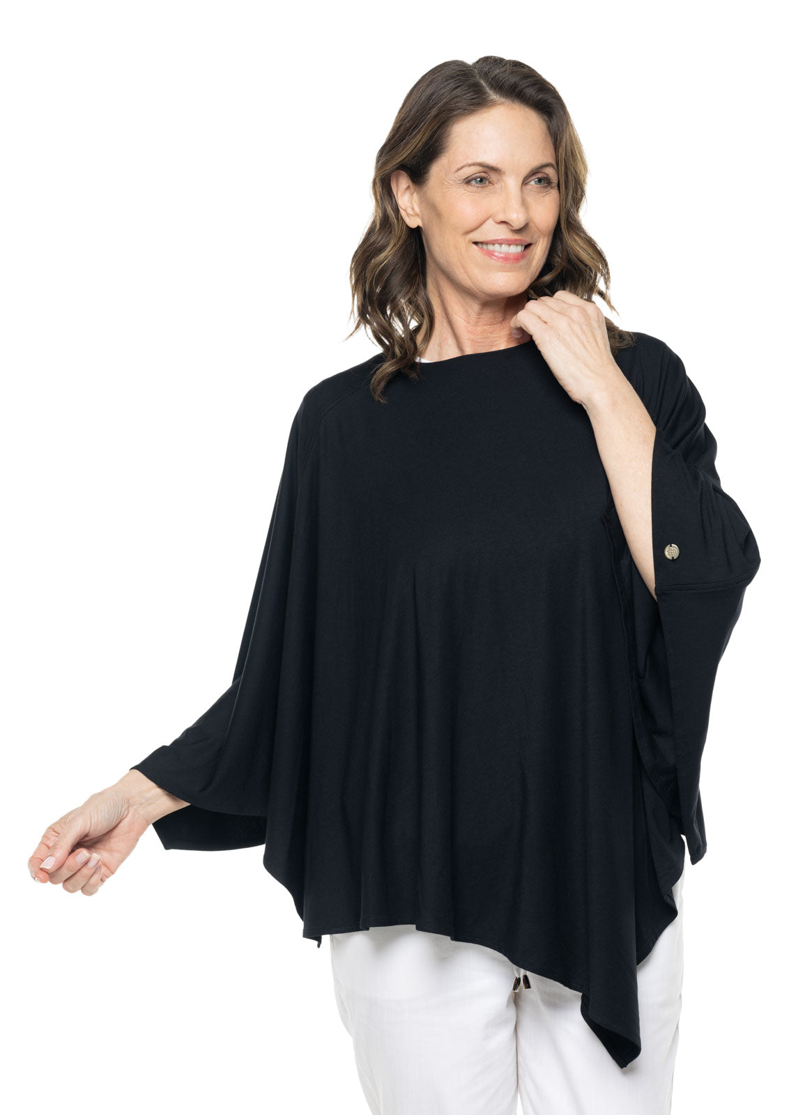 Women's Tama Moduri Poncho| Black