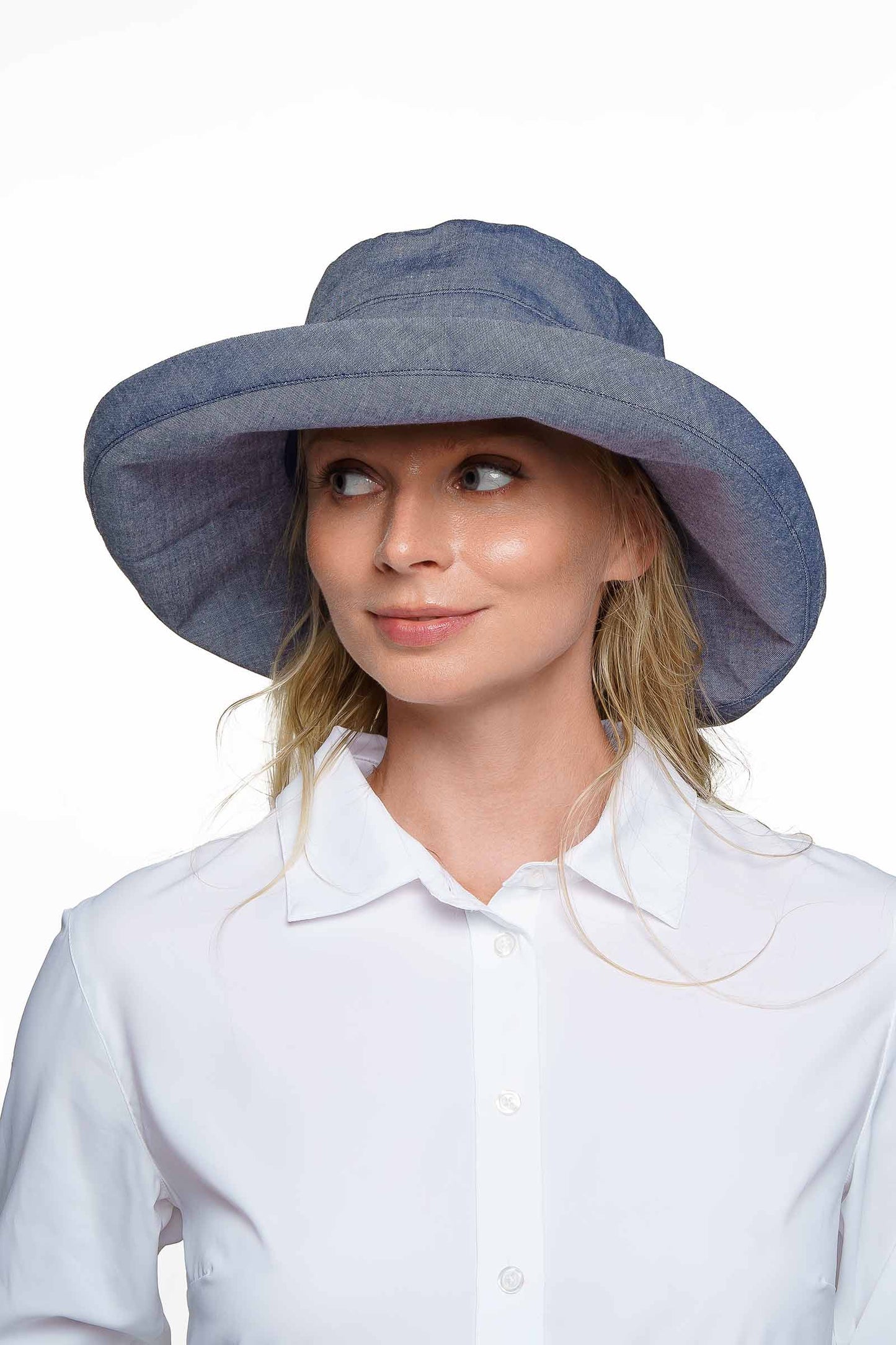 Women's Sydney Kettle Brim Cotton Hat | Denim Blue