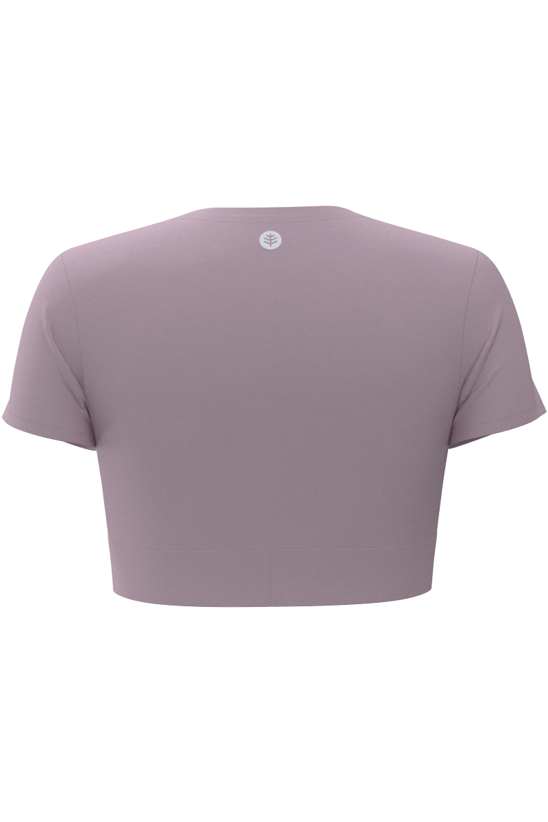 Women's Hibiscus Island Crop Swim T-Shirt | Powder