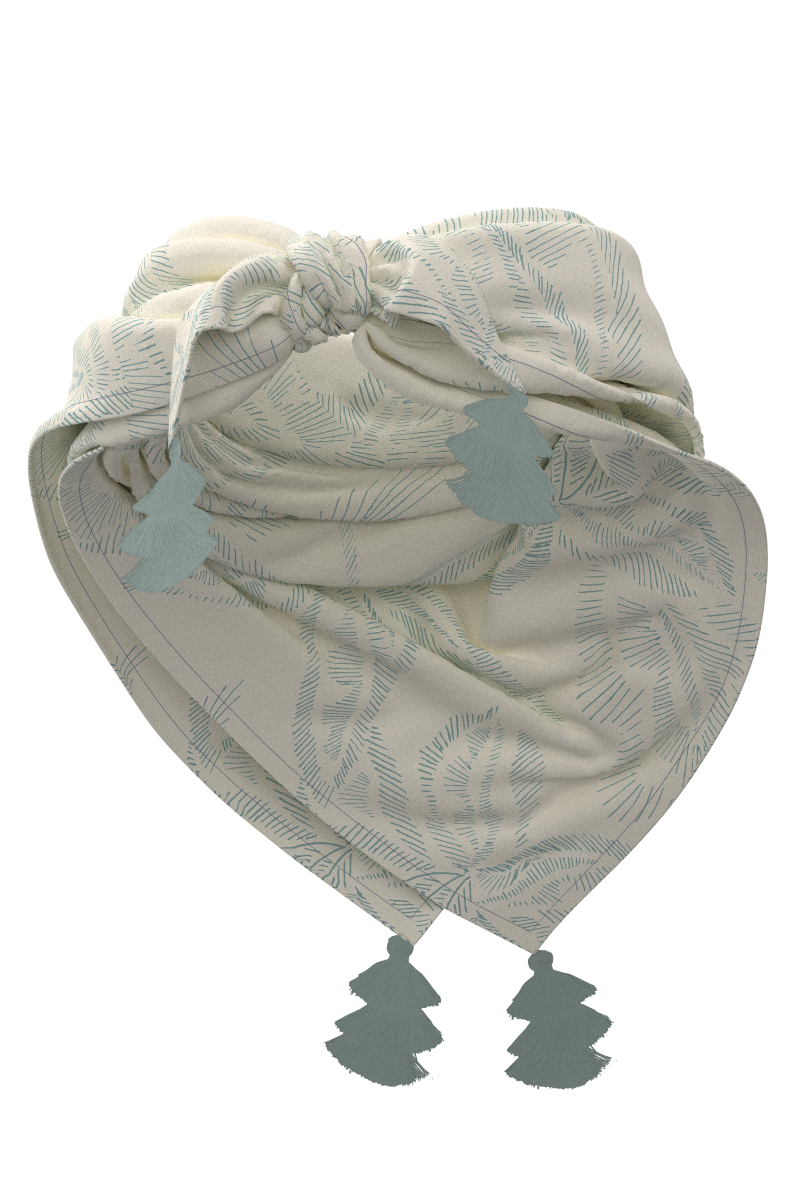 Women's Minneola Featherlight Scarf | Vanilla Embroidered Leaves