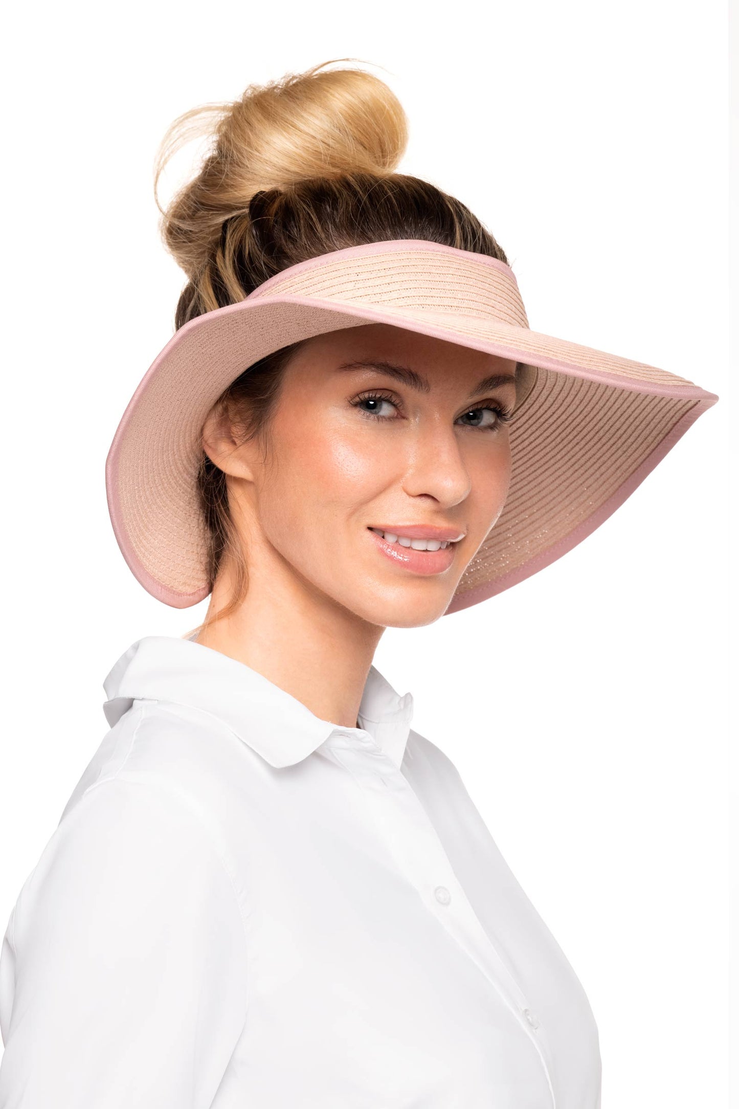 Women's Coolibar Rolled Packable Braid Visor | Primrose