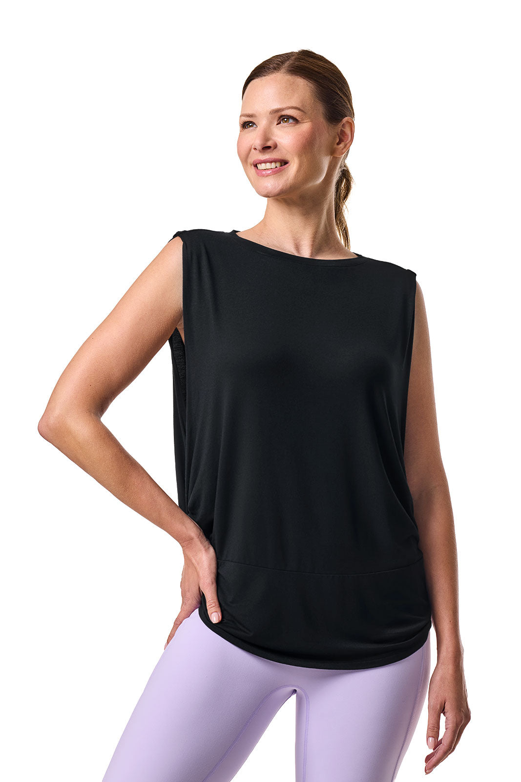 Women's Supine Twist Yoga Tank | Black