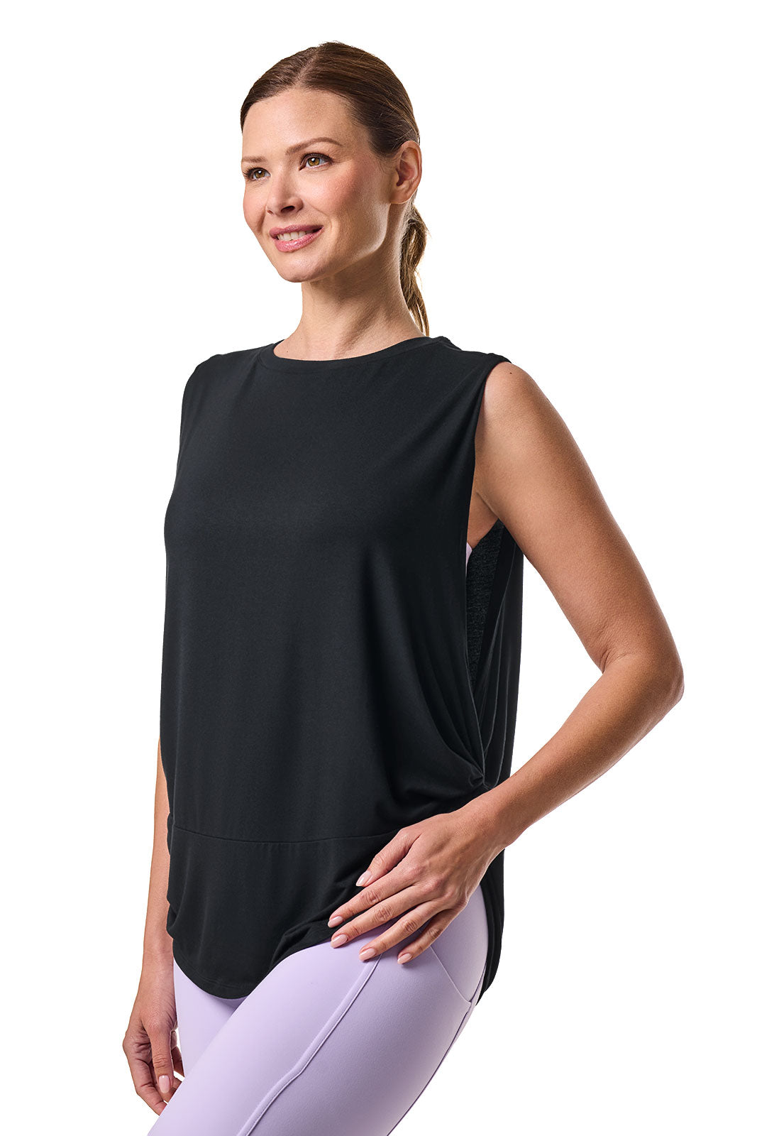 Women's Supine Twist Yoga Tank | Black