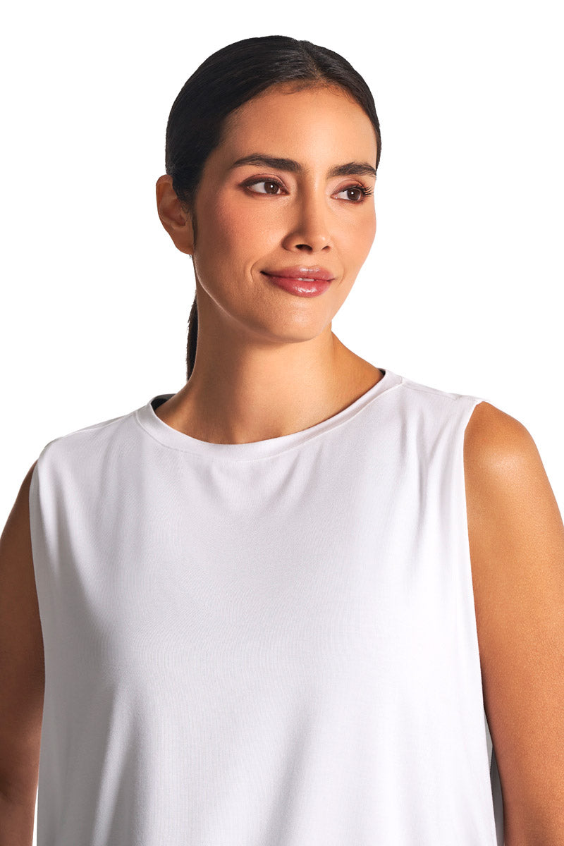 Women's Supine Twist Yoga Tank | White