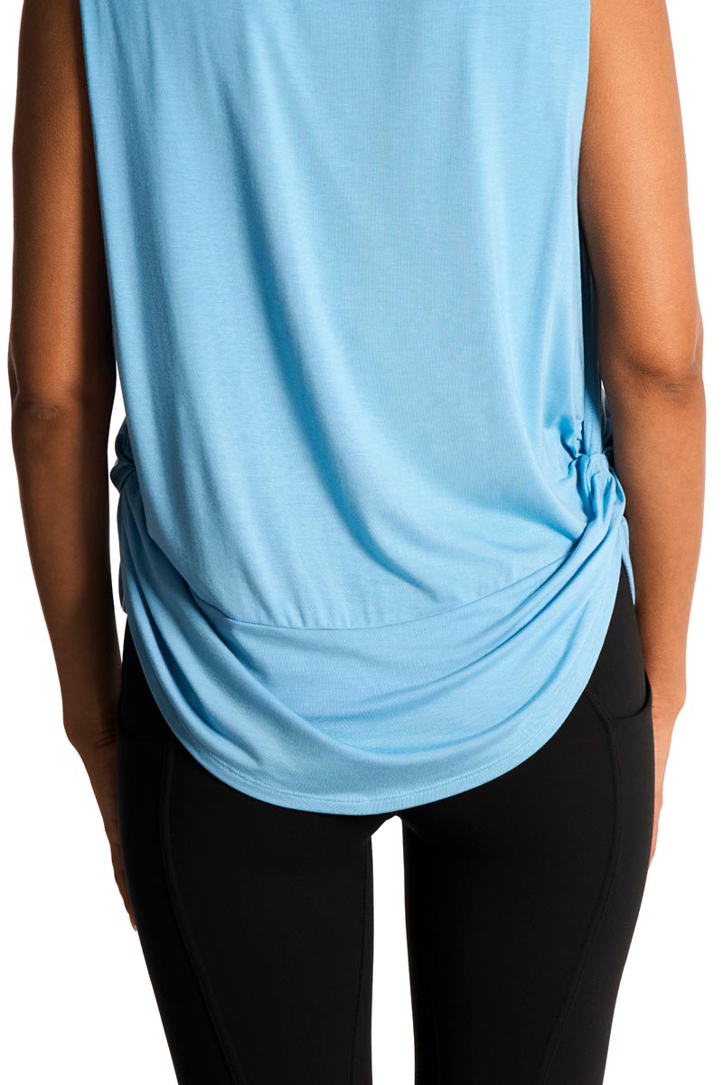 Women's Supine Twist Yoga Tank | Artic Blue