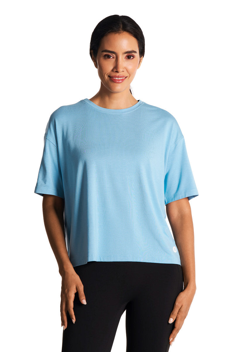 Women's Yoga Studio T-Shirt | Arctic Blue