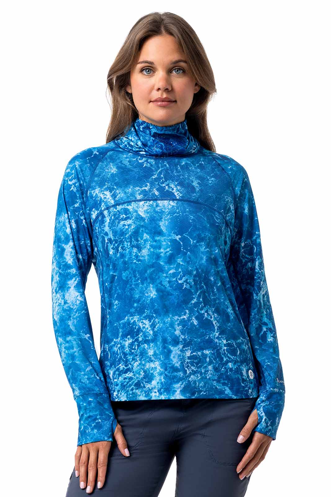 Women's Vented Paros Fishing T-Shirt | Blue Water Print